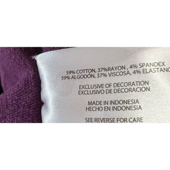 Orvis Women's Top Hoodie Size Large Burgundy Gray White Cotton Blend Long Sleeve - Picture 4 of 5